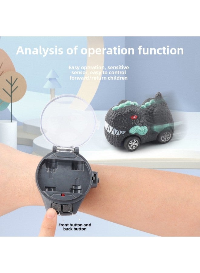 إسكدنيا ساعة الأطفال سيارة التحكم عن بعد سيارة ديناصور صغيرة سيارة خزان سيارة لعبة سيارة الوالدين والطفل التفاعلية التجارة الخارجية اللون: ديناصور 【أخضر】 - Image 3
