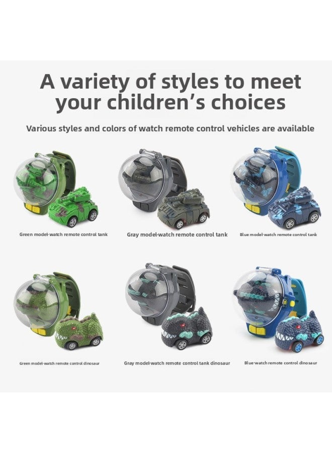 إسكدنيا ساعة الأطفال سيارة التحكم عن بعد سيارة ديناصور صغيرة سيارة خزان سيارة لعبة سيارة الوالدين والطفل التفاعلية التجارة الخارجية اللون: ديناصور 【أخضر】 - Image 4