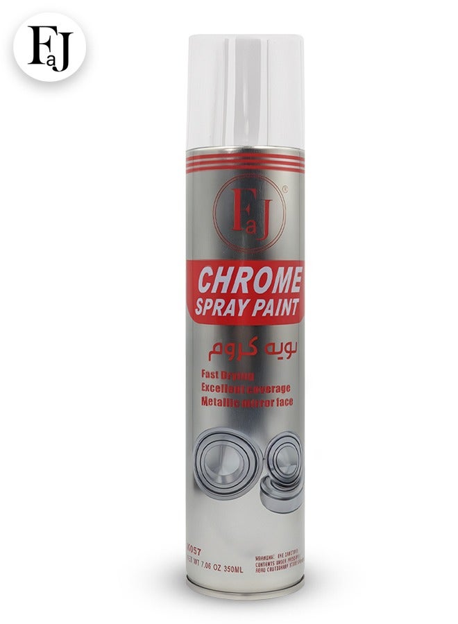 Faj Chrome Spray Paint 350ml Aluminum Spray Enamel, High Gloss Chrome Effect Model K057 - Image 1