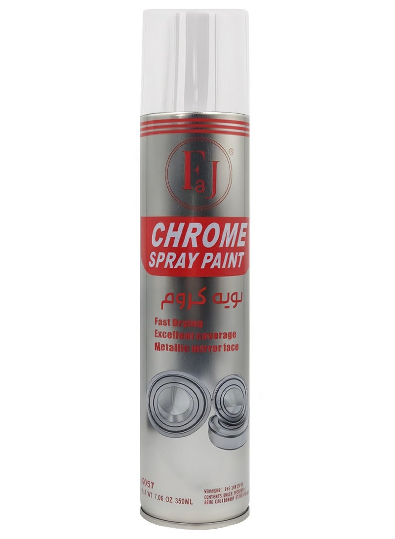 Faj Chrome Spray Paint 350ml Aluminum Spray Enamel, High Gloss Chrome Effect Model K057 - Image 2