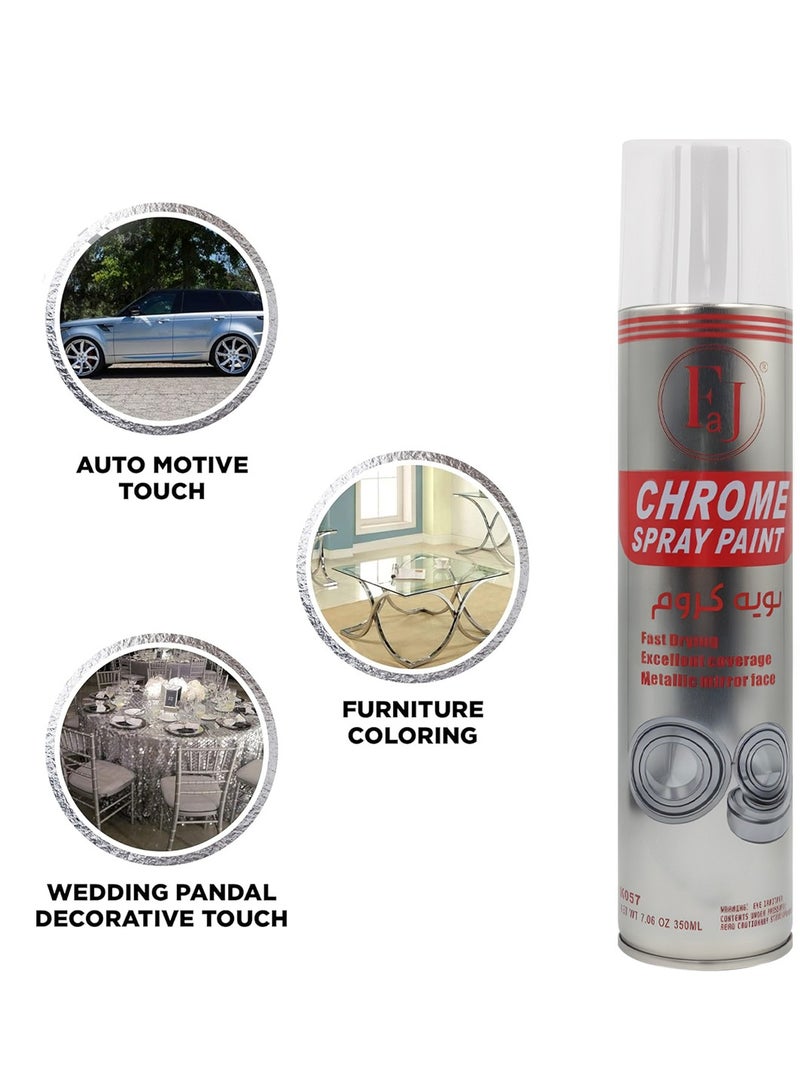 Faj Chrome Spray Paint 350ml Aluminum Spray Enamel, High Gloss Chrome Effect Model K057 - Image 4
