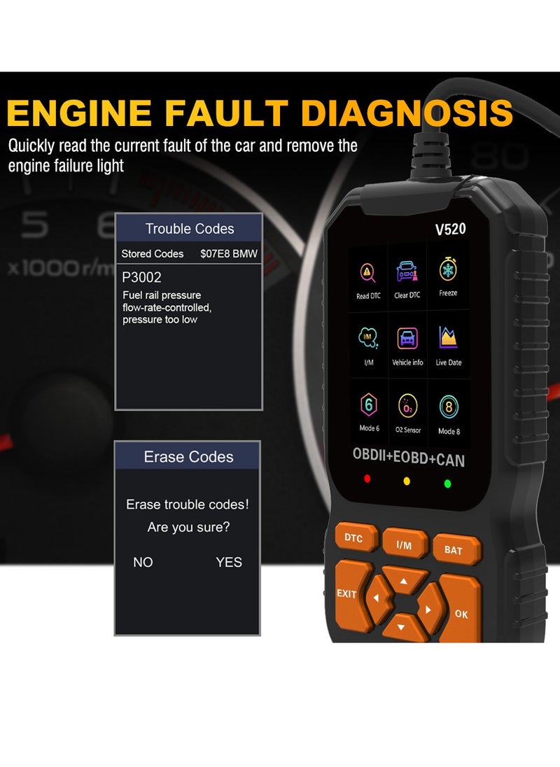Generic - أداة تشخيص ماسح ضوئي احترافية OBD2، محرك فحص تلقائي محسن مع قراءة/مسح رمز الخطأ، 35901 رمز تشخيصي للخطأ، طباعة بيانات سحابية، قارئ رمز ماسح للسيارات بعد عام 1996 - Image 1