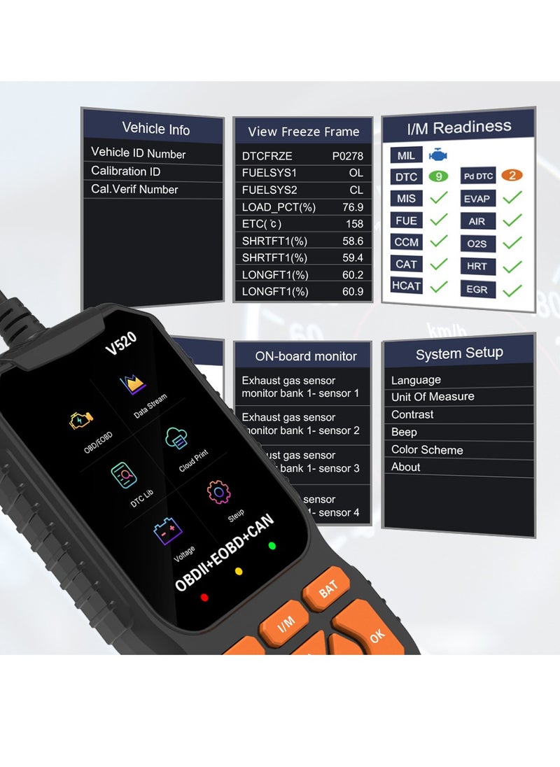 Generic - أداة تشخيص ماسح ضوئي احترافية OBD2، محرك فحص تلقائي محسن مع قراءة/مسح رمز الخطأ، 35901 رمز تشخيصي للخطأ، طباعة بيانات سحابية، قارئ رمز ماسح للسيارات بعد عام 1996 - Image 1