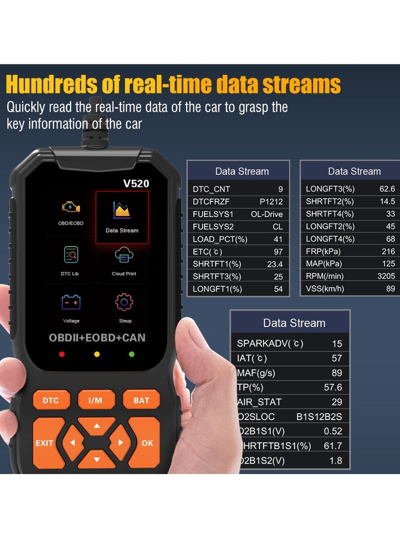 Generic - أداة تشخيص ماسح ضوئي احترافية OBD2، محرك فحص تلقائي محسن مع قراءة/مسح رمز الخطأ، 35901 رمز تشخيصي للخطأ، طباعة بيانات سحابية، قارئ رمز ماسح للسيارات بعد عام 1996 - Image 1