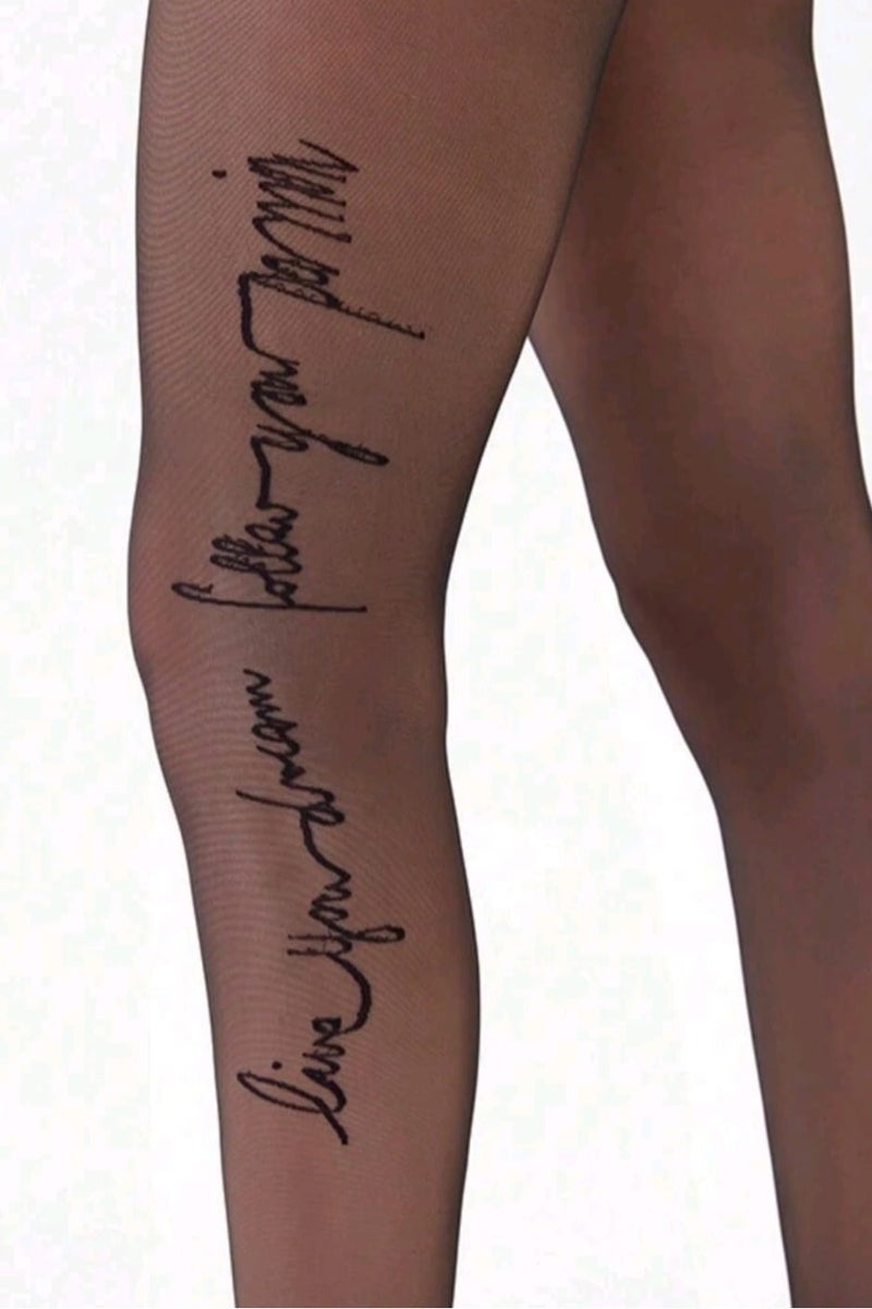شي إن جوارب طويلة شفافة بتصميم حروف مميزة للنساء، مناسبة للاستخدام اليومي - Image 2