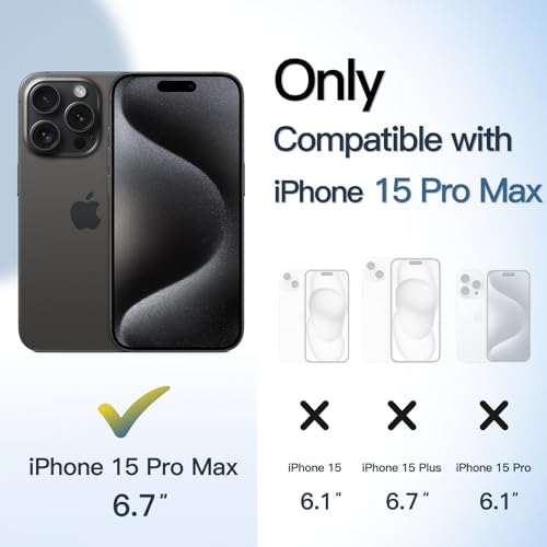 JETech Case for iPhone 15 Pro Max 67Inch Shockproof Phone Bumper Cover Solid Color Matte TPU Frame AntiScratch Clear Back Black Titanium - Image 3