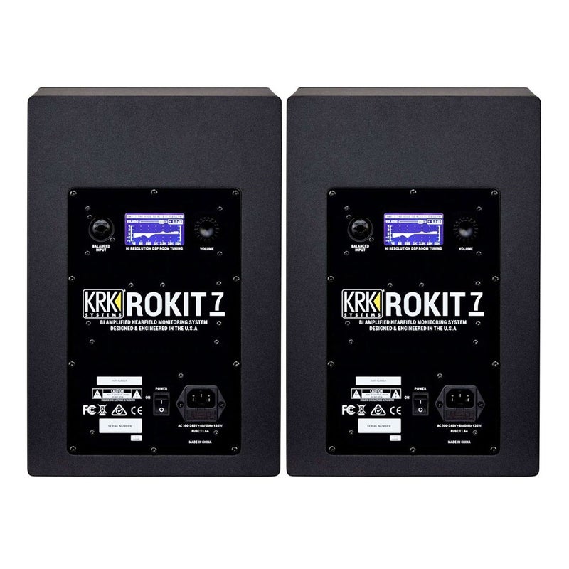 KRK Powered Studio Monitor with 7" LF Driver, 1" HF Driver, Room Correction, LCD Visual EQ, and Brickwall Limiter (Pair) - Image 2