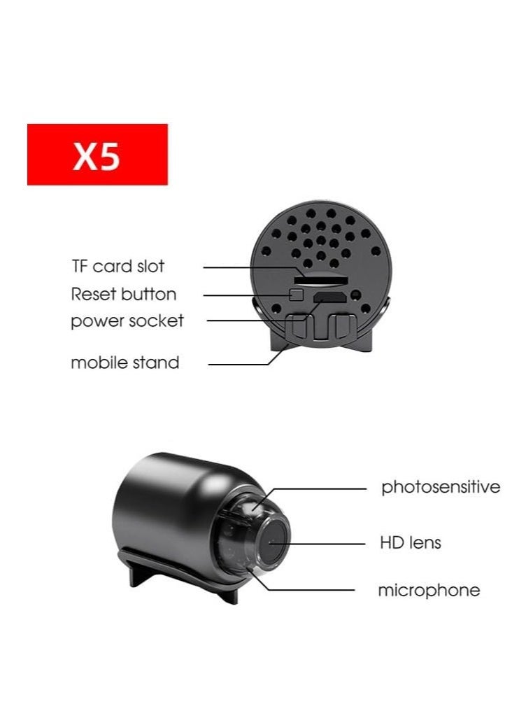 Gravity AECAM X5 Mini WiFi Camera Wireless HD 1080P Security IR Motion Detection – Baby Monitor, IP Micro Camcorder, Remote Viewing, Black (64GB Storage)  - Image 5