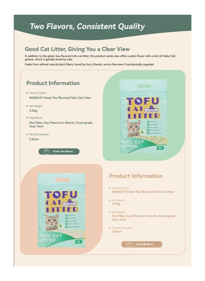 basscat 6L,2.4KG,Tofo cat litter, Tofu cat litter, Excellent quality tofu cat litter, household tofu cat litter, cat litter - Image 4