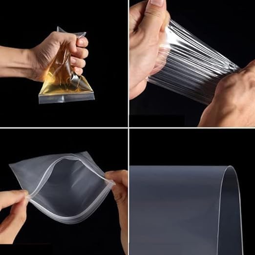 SURAKO COLLECTIONS Resealable Transparent Zip LockZipper Pouch Bags Air Tight Pouch Bag capacity for food fruits grain storage 12x16 inch 100 pcs - Image 3
