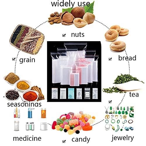 SURAKO COLLECTIONS Resealable Transparent Zip LockZipper Pouch Bags Air Tight Pouch Bag capacity for food fruits grain storage 12x16 inch 100 pcs - Image 2