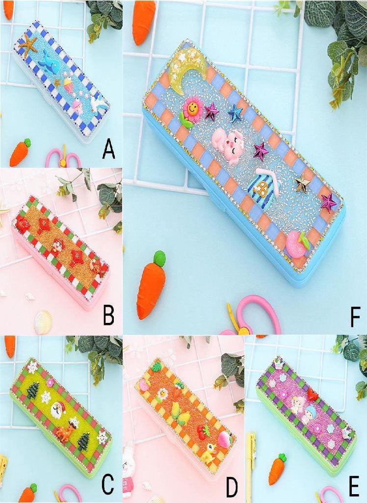 Eckek - Diy Pencil Case Creative  Paste Stationery Box Multi-Function Pencil Case - Image 1