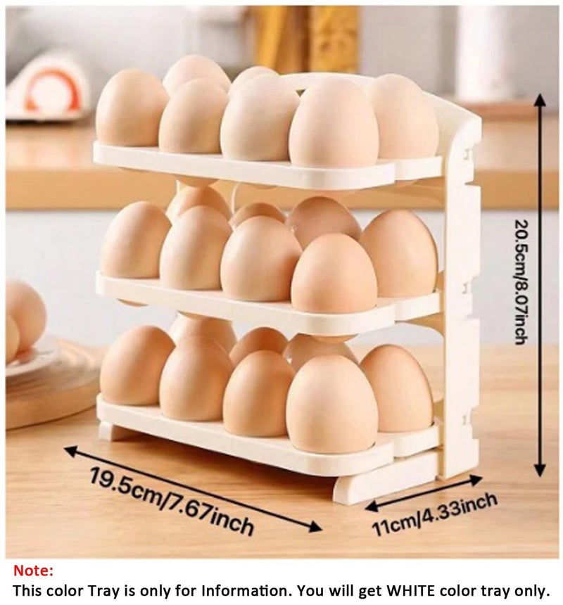 HMV MALL Egg Storage Box Refrigerator Side Door 24 Egg Storage Box 3 Layer Egg Grid DropResistant Egg Holder Folding Egg Holder Folding Egg Box - Image 2