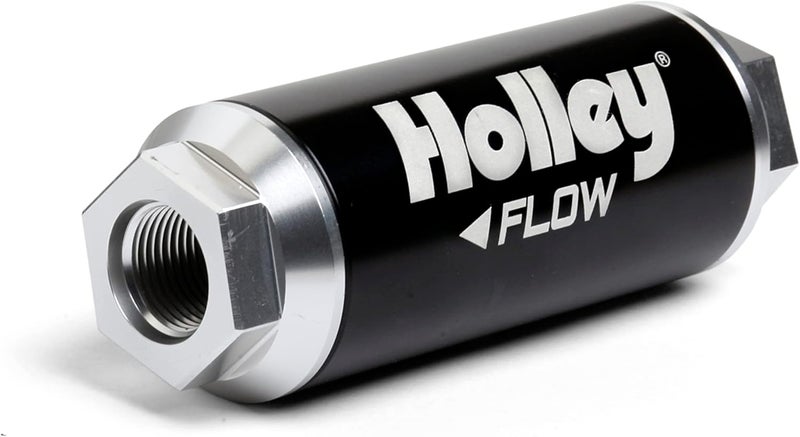 Holley 162-570 HP Billet Fuel Filter -12AN Inlet/Outlet, 10 Micron, 260 GPH - Image 1