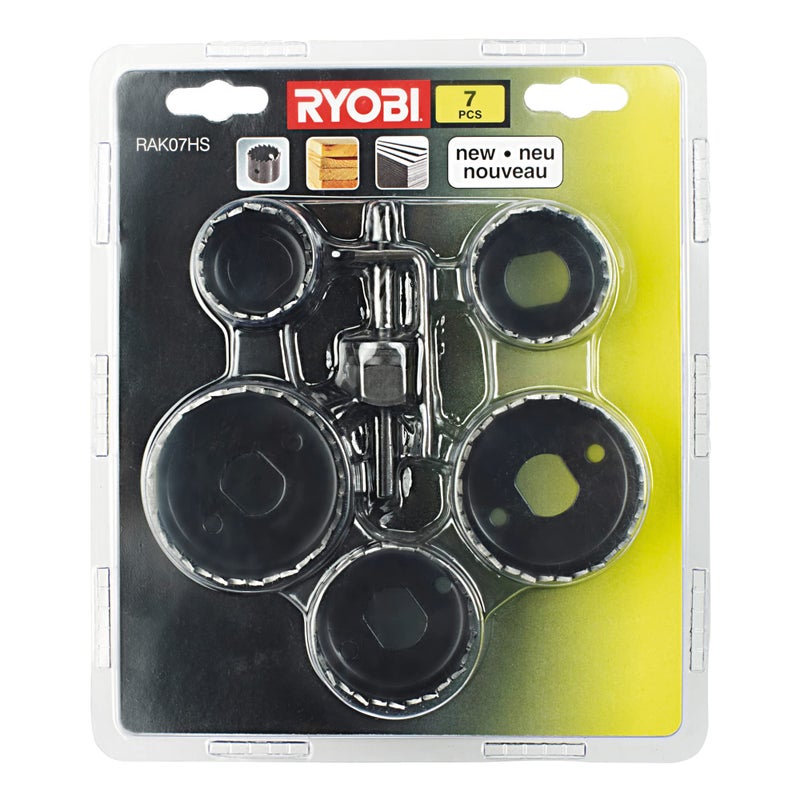 Ryobi RAK07HS Hole Saw Kit, 7 Piece, Black - Image 3
