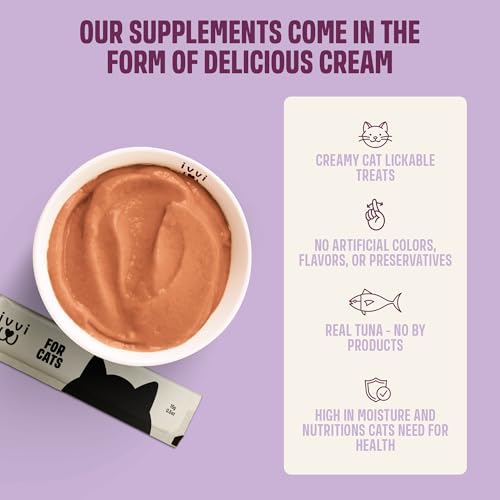 ivvi Relax for Cats – Calming Cream with Tryptophan, Casein, Magnesium & B Vitamins – Natural Stress Support – 30 x 0.53 oz Sachets – with Real Tuna - Image 4