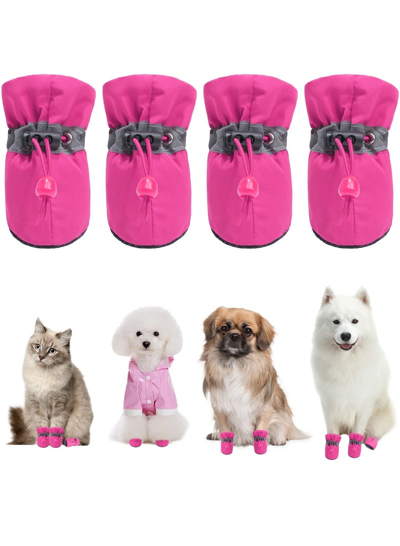 erorex Dog Shoes Puppy Paw Protectors Dog Shoes for Hot Pavement Dog Boots with Anti Slip Socks Cat Dog Booties for Small Medium Dogs Pink 3 Pink 7 