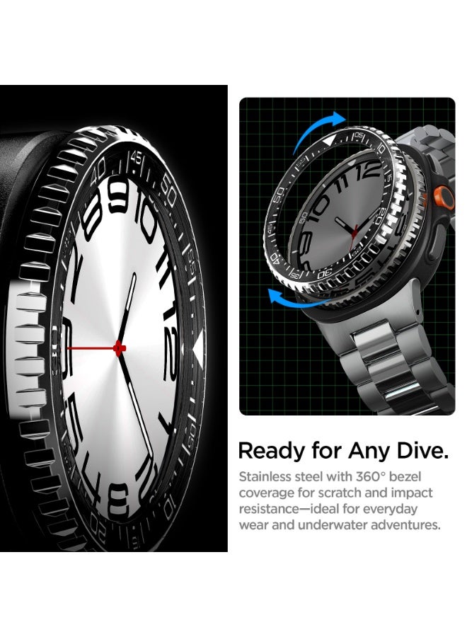Spigen Bezel Tune (Diver) for Samsung Galaxy Watch 8 Classic 46mm Bezel Ring Protector Adhesive Cover (2025) - Black - Image 4