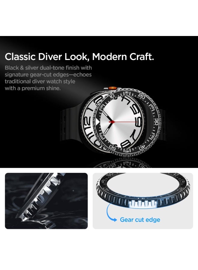 Spigen Bezel Tune (Diver) for Samsung Galaxy Watch 8 Classic 46mm Bezel Ring Protector Adhesive Cover (2025) - Black - Image 3