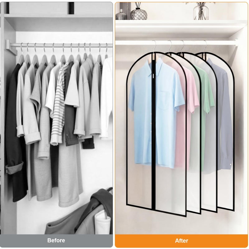 Dntorx 12 Pack Garment Bags 60 * 100cm, 40in PEVA Translucent Garment Covers, Suit Storage Bags, Dress Organizer Bags Used To Protect Shirts, Winter Coats, Jackets - Image 5