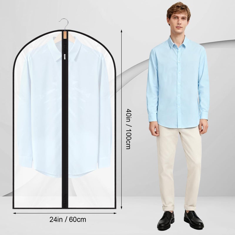 Dntorx 12 Pack Garment Bags 60 * 100cm, 40in PEVA Translucent Garment Covers, Suit Storage Bags, Dress Organizer Bags Used To Protect Shirts, Winter Coats, Jackets - Image 2