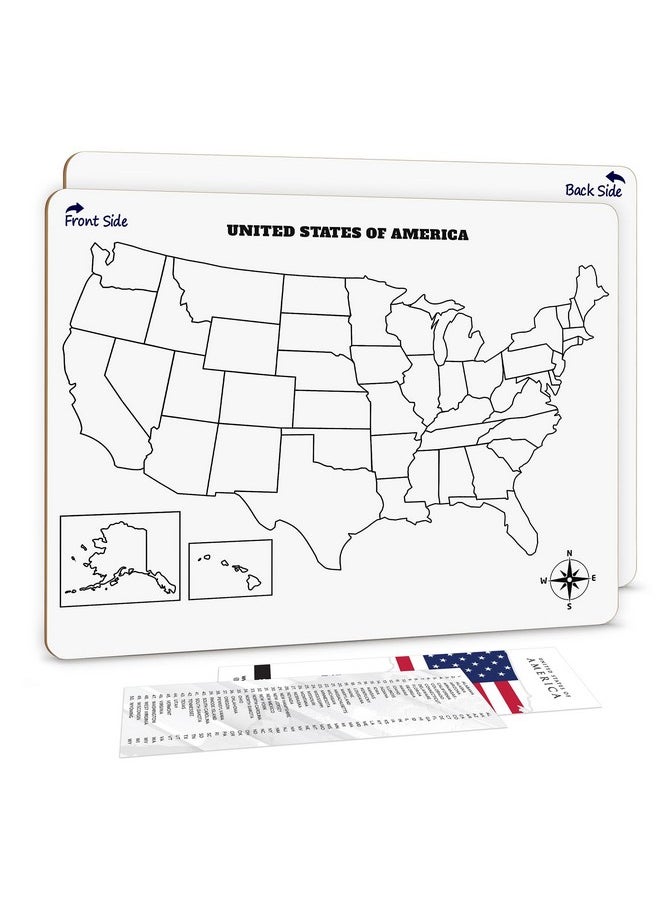 Scribbledo United States Map For Classroom Dry Erase Board For Kids Map Of The United States 11”X14” White Board Teacher Student Classroom Learning Practice Travel Usa Whiteboard  - Image 1