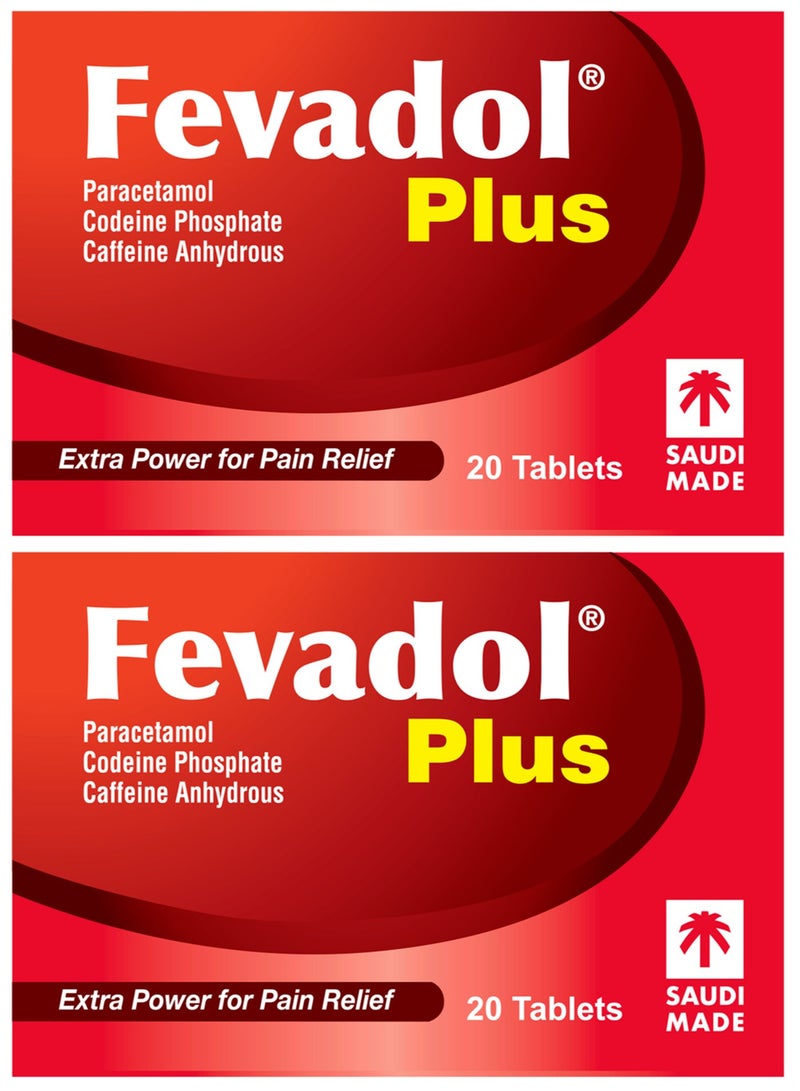 FEVADOL Pack Of 2 fevadol Plus 500 mg 20 Tablets - Image 1