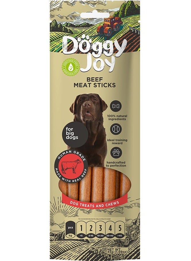 DOGGY JOY Beef Meat Sticks Dog Treats 45g