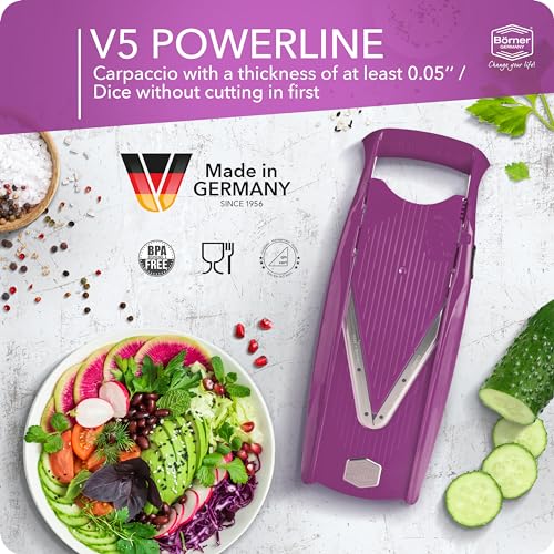 Börner V5 PowerLine Vegetable Cutter Professional Set (7 pcs.) • Vegetable Cutter (V-Planer) for Fruit & Vegetables + Accessories • 8 Cutting Types • Kitchen Planer Set - Image 3