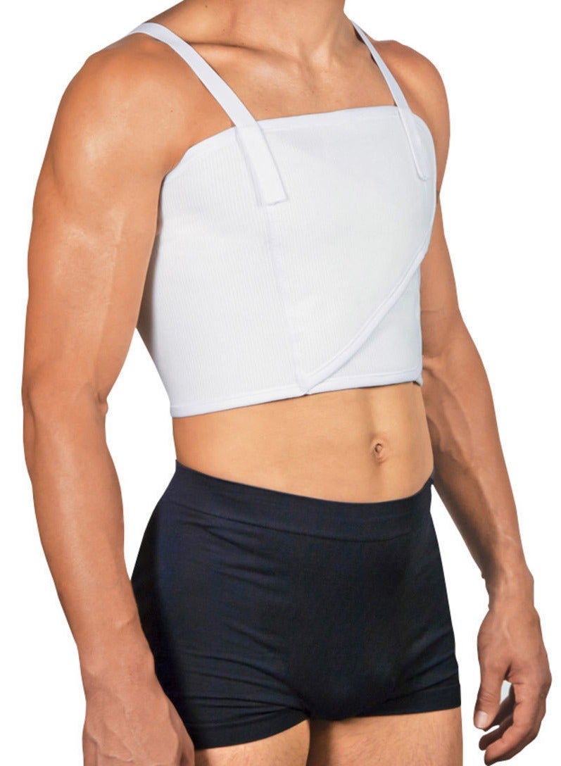 PAVIS RIB CAGE BINDER /Adjustable crisscross straps for secure fit  Anatomical axilla contours for comfort & chest compression  Hook & loop straps for stability  Unisex design  Breathable, elastic fabric  Bacteriostatic & hypoallergenic/ Italy Brand/Best Bacteriostatic material suitable after surgery/ 100% cotton - Image 1