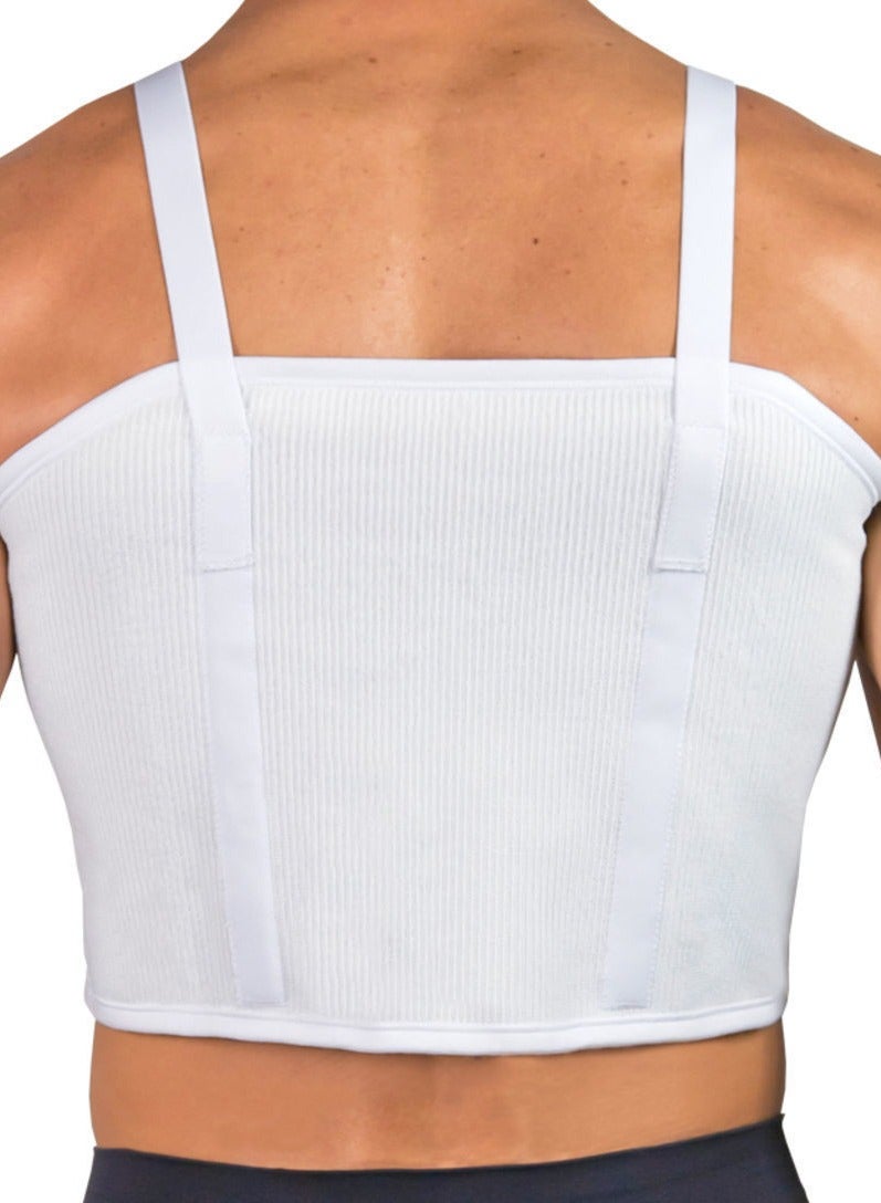 PAVIS RIB CAGE BINDER /Adjustable crisscross straps for secure fit  Anatomical axilla contours for comfort & chest compression  Hook & loop straps for stability  Unisex design  Breathable, elastic fabric  Bacteriostatic & hypoallergenic/ Italy Brand/Best Bacteriostatic material suitable after surgery/ 100% cotton - Image 2