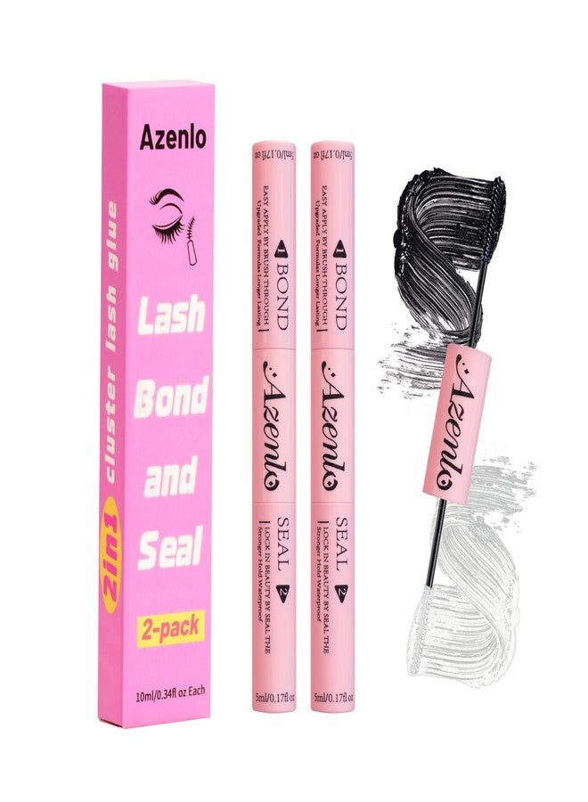 Azenlo 2-Pack Cluster Lash Glue Set - Dual-Ended Bond & Seal Adhesive, Waterproof & Long Lasting, Easy Application for Lash Extensions - Image 1