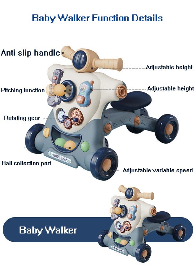 Baby Walker 3 in 1 Sit-to-Stand Learning Walker for Boys Girls Multiple Activity Center with Music and Lights Adjustable Baby Balance Bike for Baby - Image 2