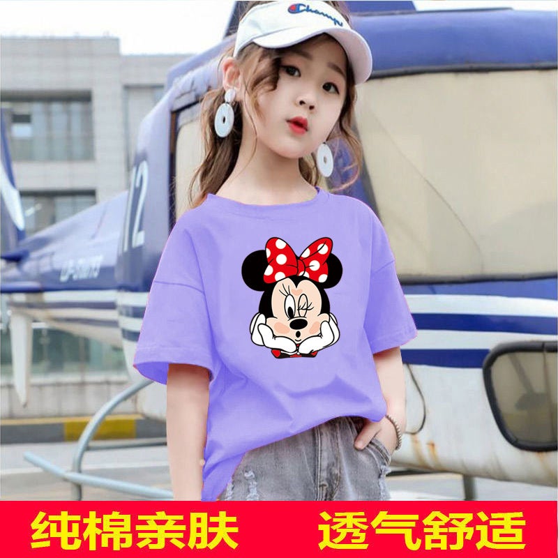 2165# Girls' T-Shirt White Short-Sleeved Summer Pure Cotton Style Girls' Middle And Big Children'S Half-Sleeved Children'S Summer Fashion - Image 3
