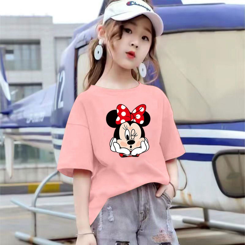 2165# Girls' T-Shirt White Short-Sleeved Summer Pure Cotton Style Girls' Middle And Big Children'S Half-Sleeved Children'S Summer Fashion - Image 5
