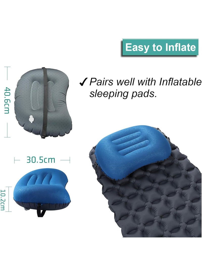 HOMESTAR Inflatable Camping Pillow with a storage bag, Ultralight, Ergonomic Neck & Lumbar Support for Camping, Hiking, Travel, Backpacking, Compact, Compressible & Portable Design, Blue - Image 3