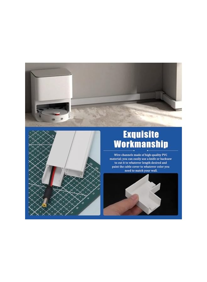 promass 22pcs 15.7in Cord Hider with 6 Types Connectors Kit Wall Cord Concealer Cord Cable Organizer Cable Cover Wall Wire Management Cord Covers for Wall Mounted TV, Paintable Wire Cover for Cords - Image 4