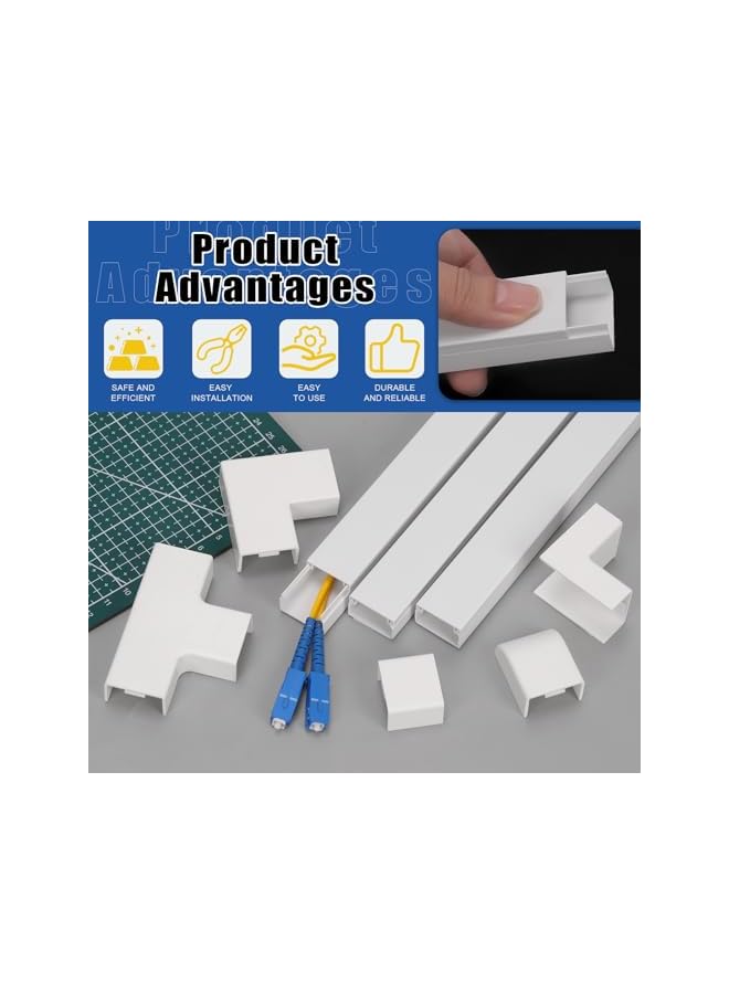 promass 22pcs 15.7in Cord Hider with 6 Types Connectors Kit Wall Cord Concealer Cord Cable Organizer Cable Cover Wall Wire Management Cord Covers for Wall Mounted TV, Paintable Wire Cover for Cords - Image 5