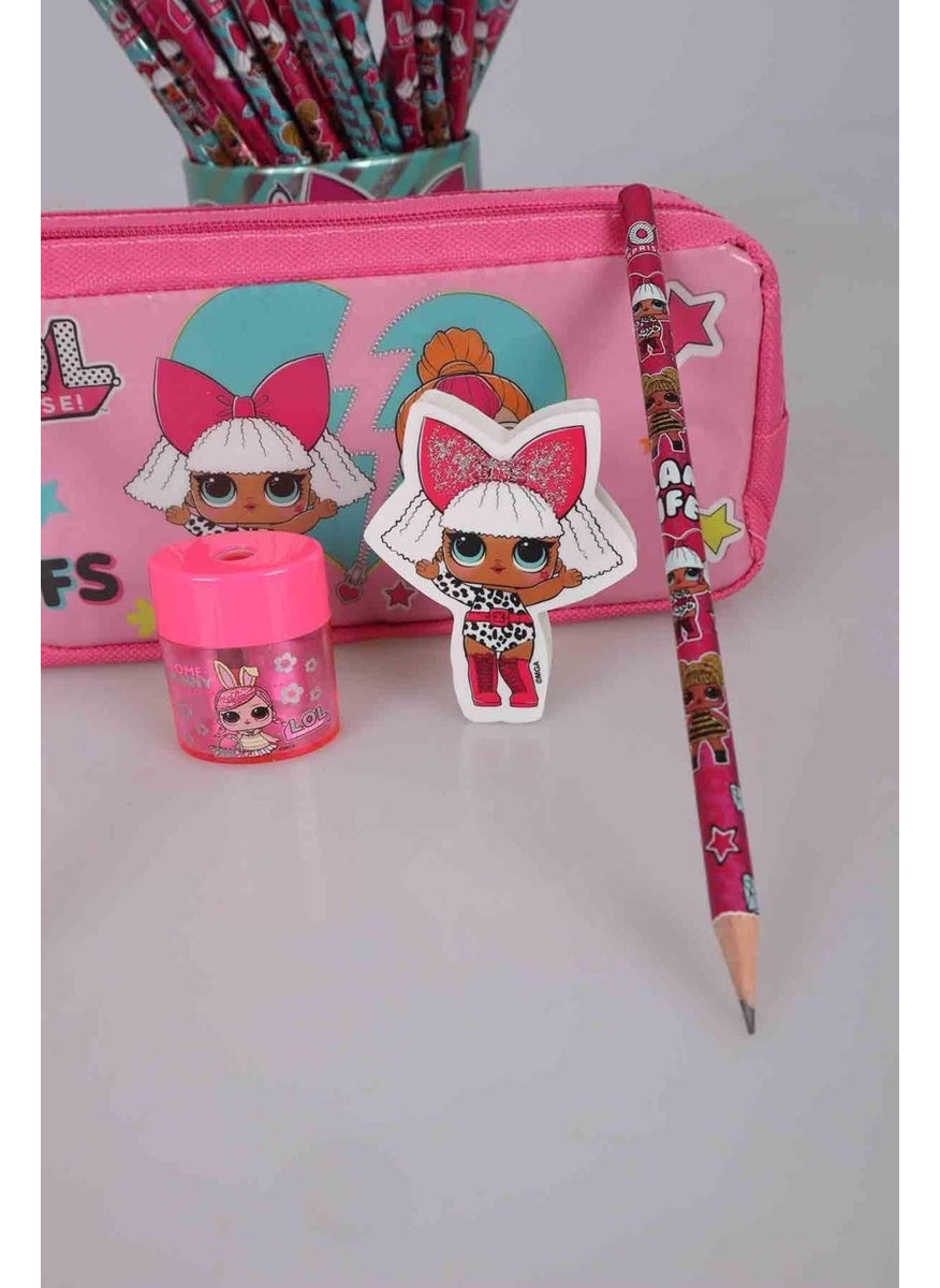 L.o.l. Surprise! - Licensed L.o.l. Surprise Pencil Bag, 2-Piece Pencil, Sharpener and Eraser Stationery Set - Image 1