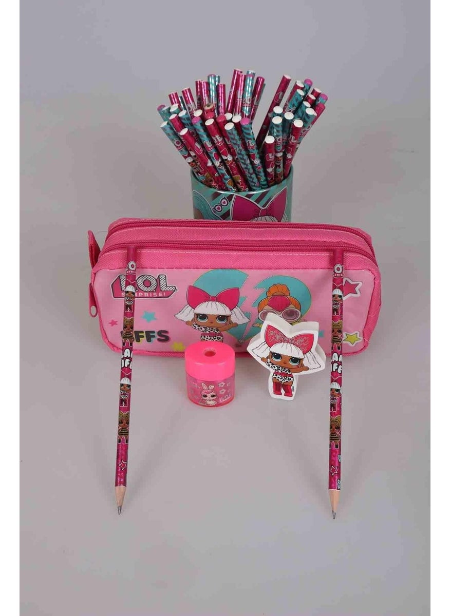 L.o.l. Surprise! - Licensed L.o.l. Surprise Pencil Bag, 2-Piece Pencil, Sharpener and Eraser Stationery Set - Image 1