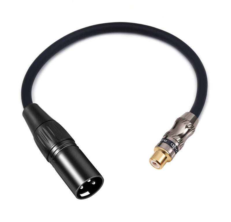 Devinal XLR to RCA Female Adapter, RCA to XLR Male Short Cable Converter, Gender Changer Audio Connector Coupler for Mixer Recorder amplifiers etc. - Image 1