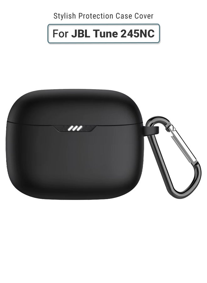 huanmate JBL Tune 245NC Silicone Case Cover - Black - Made with Soft Silicone, Lightweight & Durable - Stylish Design, Accurate Cut-outs, Easy Installation & Removal - Image 1