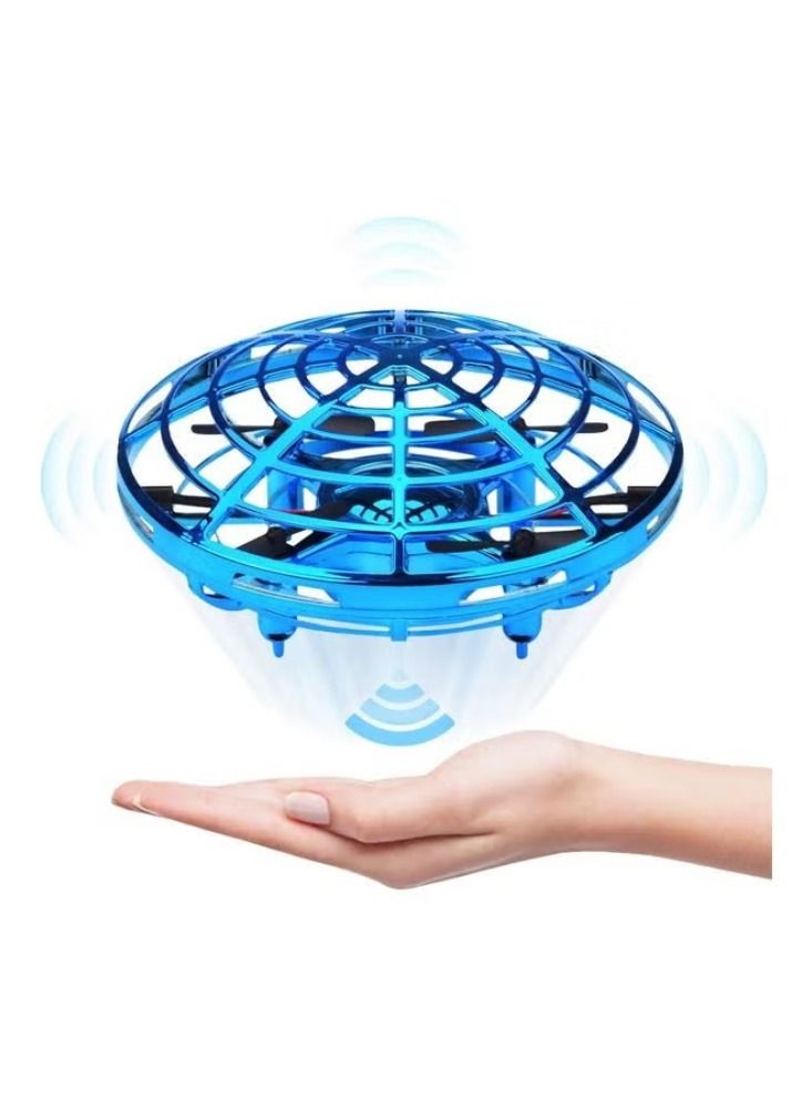 Dreamzon Mini Drone UFO Hand Operated Helicopter Quadrocopter Drone Infrared Induction Aircraft Flying Ball Toys Blue 14.5*5.5*14.5cm - Image 2