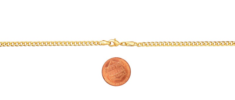 Barzel 18K Gold Plated Curb/Cuban Link Chain Necklace 4MM For Women or Men - Made In Brazil (22 Inches, 4MM Gold) - Image 3