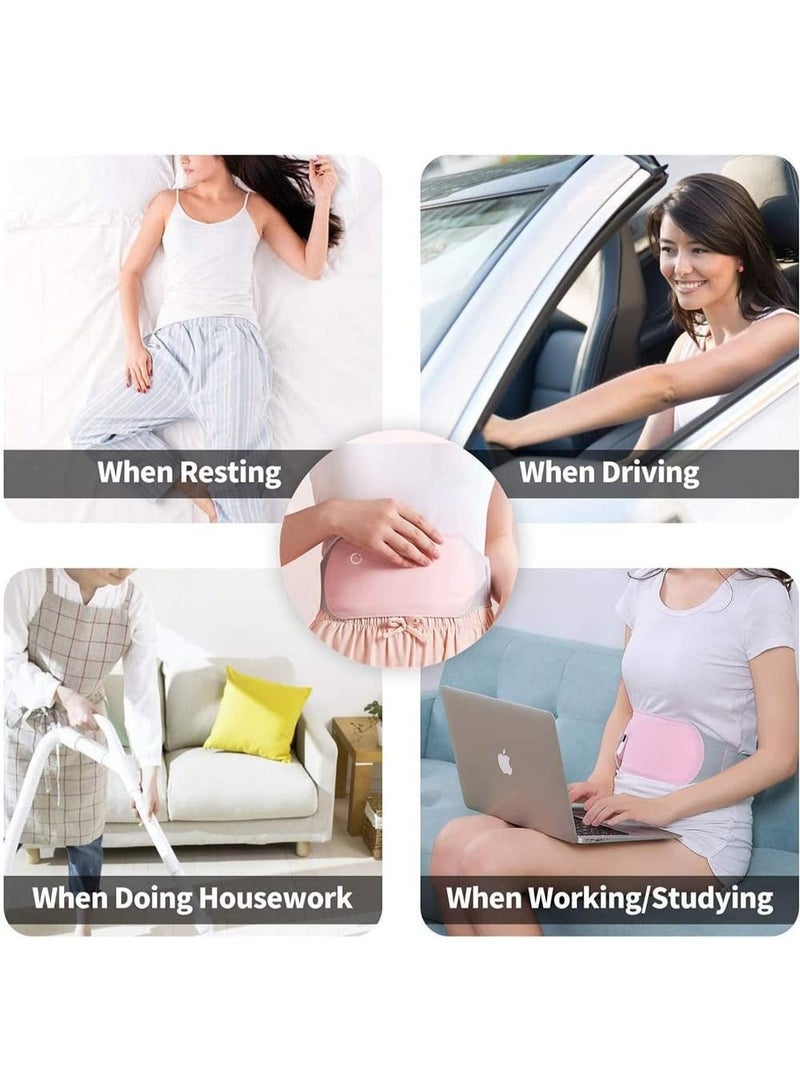 حزام تدفئة محمول للحيض - يخفف آلام البطن والظهر أثناء الدورة الشهرية، قابل لإعادة الاستخدام، مع شحن USB - Image 2