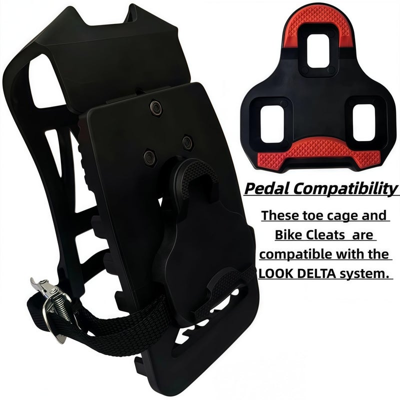 YBEKI 3-in-1 Indoor Cycling Pedals - Look Delta Compatible with Toe Clips & Cleats Included, Dual Sealed Bearings for Peloton, Schwinn, Sunny Spin Bike - 9/16" - Image 5
