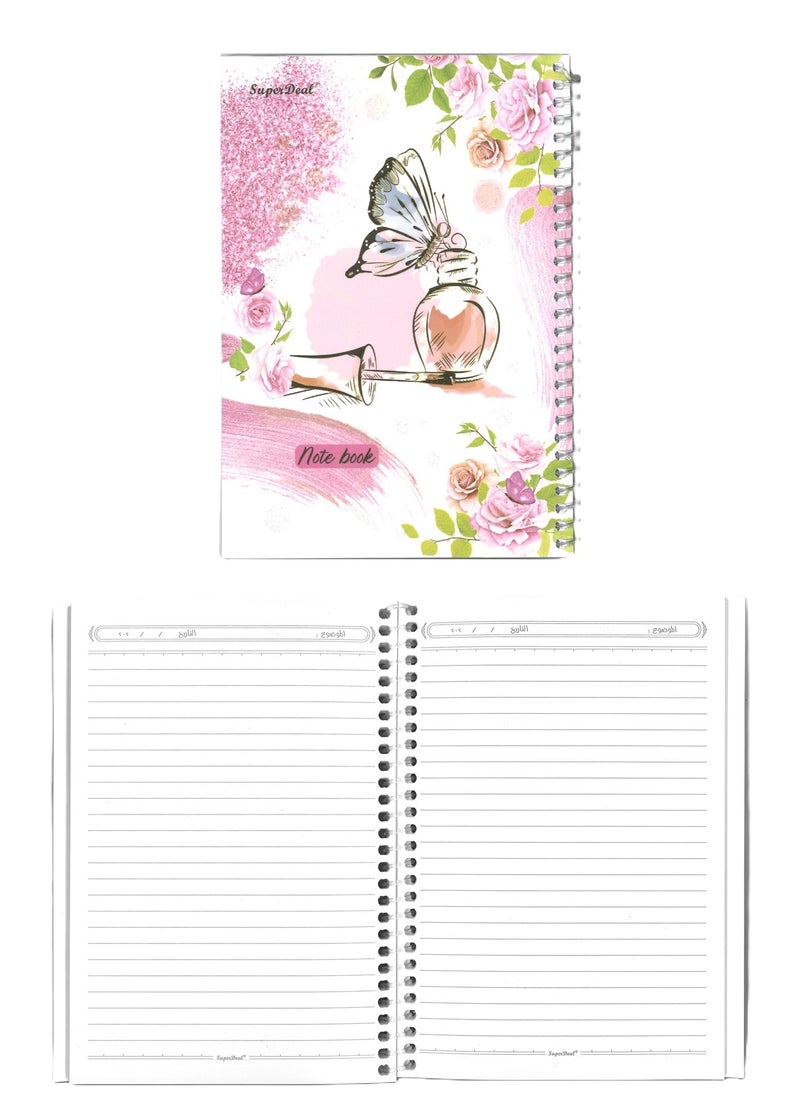 SUPER DEAL 4-Piece B5 Size Single Line Notebook 100 Sheets Assorted Designs  - Image 3