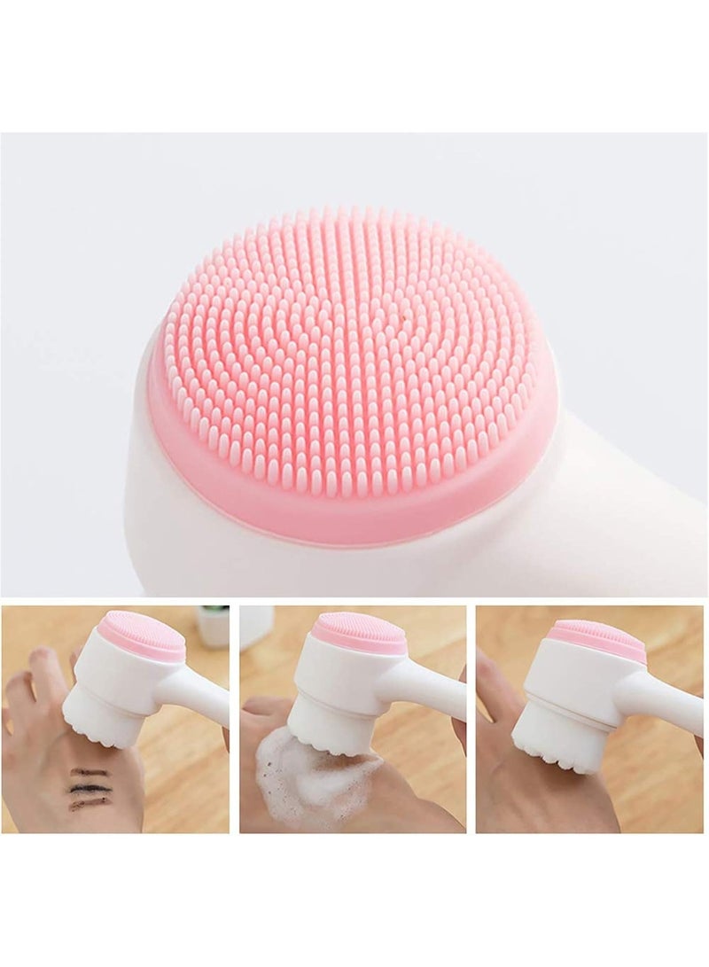 Manual Facial Cleansing Brush,2 In 1 Facial Scrub Brush Face Brush Face Scrubber Double sided Exfoliating Brush, Silicone Wash Pad Soft Bristles Dual Cleansing Brush Blackhead and Massaging - Image 4
