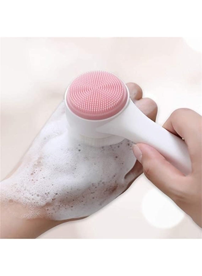 Manual Facial Cleansing Brush,2 In 1 Facial Scrub Brush Face Brush Face Scrubber Double sided Exfoliating Brush, Silicone Wash Pad Soft Bristles Dual Cleansing Brush Blackhead and Massaging - Image 5