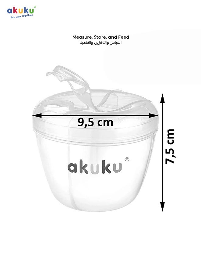 Akuku 4-Compartment Powdered Milk Dispenser | Baby Formula Storage Box | Airtight Rotating Lid | Travel-Friendly | Holds 32 Scoops | BPA-Free | Hygienic & Safe - Image 3